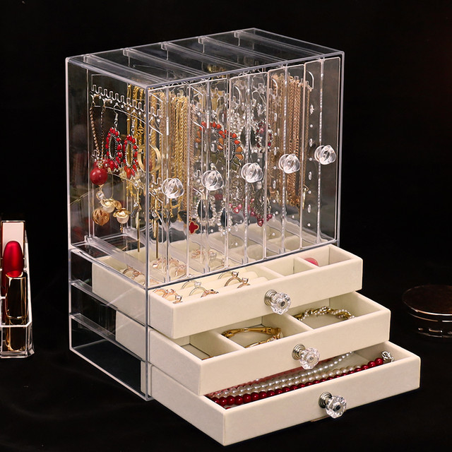 Jewelry Organizer Box Storage Large Size Transparent Acrylic